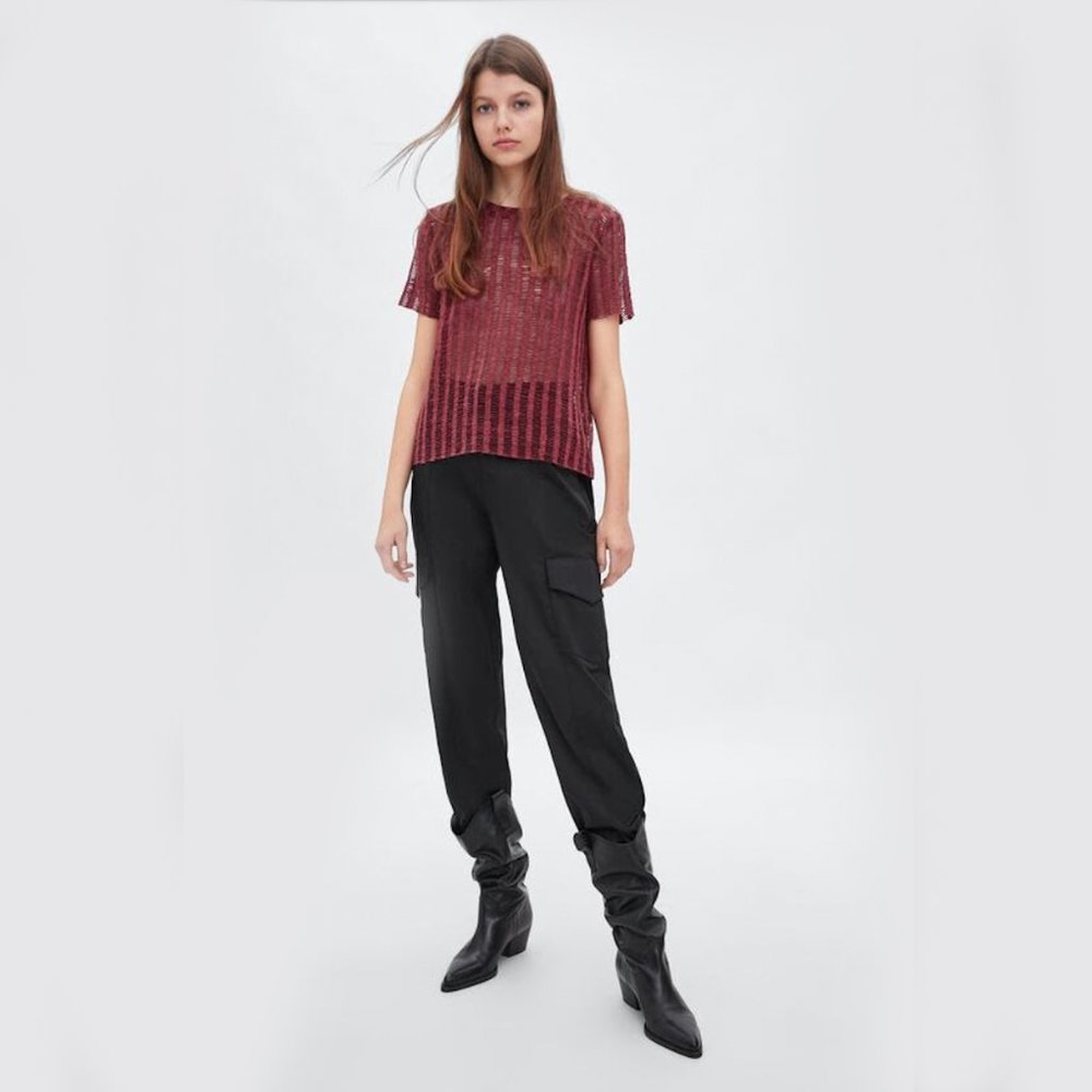 NWT Zara Openwork Shirt